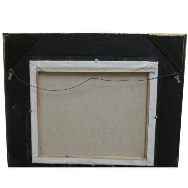 1980s Gold Gilt Carved Venice Water Way Bridge Framed Oil Painting For Sale - Image 9 of 9