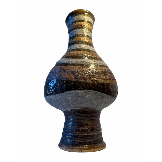 Vintage Artisan Mid Century Ceramic American Pottery Vase For Sale - Image 6 of 12