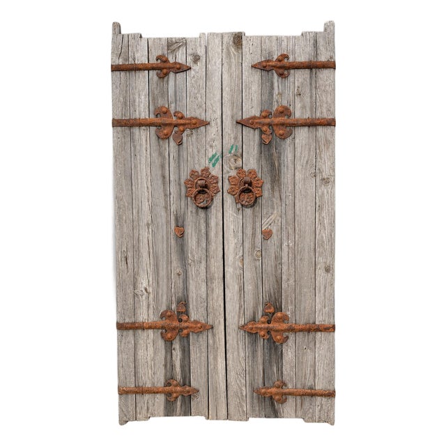 Antique Chinese Wood & Iron Doors For Sale