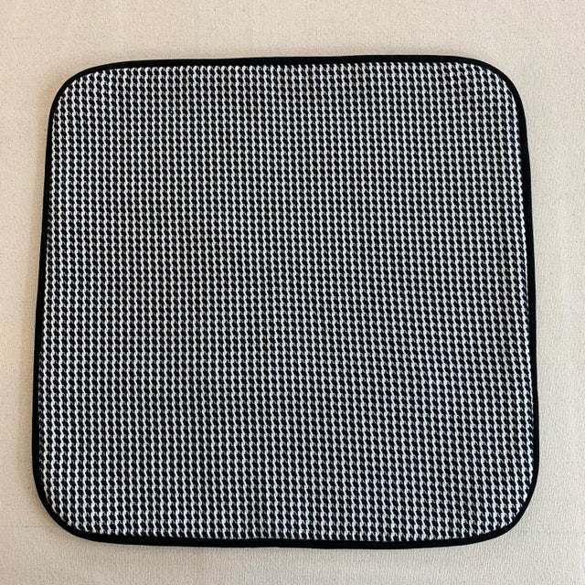 Contemporary Designer Kravet Black White Check Dogstooth Houndstooth Woven Pillow Covers- Pair For Sale - Image 3 of 8