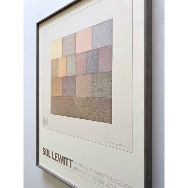 Sol LeWitt Vintage 1978 Mid Century Modernist Lithograph Print Framed Museum Exhibition Poster " Four-Color Drawing ( Composite ) " 1970 For Sale - Image 15 of 18