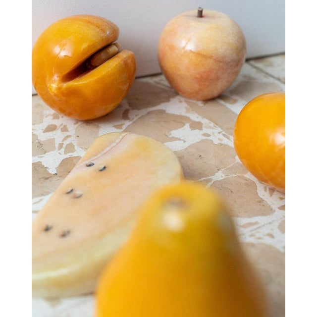 Stone Vintage Yellow Alabaster Fruits, Italy, 1970s, Set of 5 For Sale - Image 7 of 11