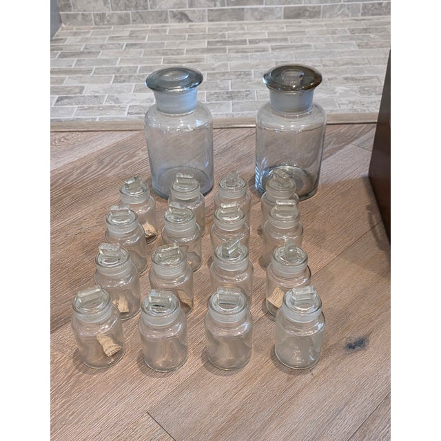 19th Century English Victorian Era Mahogany Apothecary Travel Chest Box on Stand With Glass Jars For Sale In Dallas - Image 6 of 18