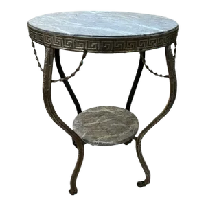 19th Century Italian Marble and Steel Gueridon Table