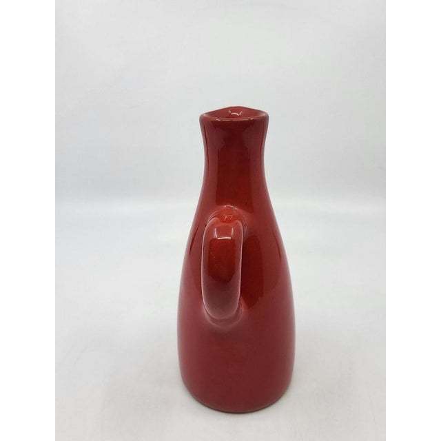 Vintage French Ceramic Bottle in Red by Robert Picault for Vallauris, 1950 For Sale - Image 6 of 14