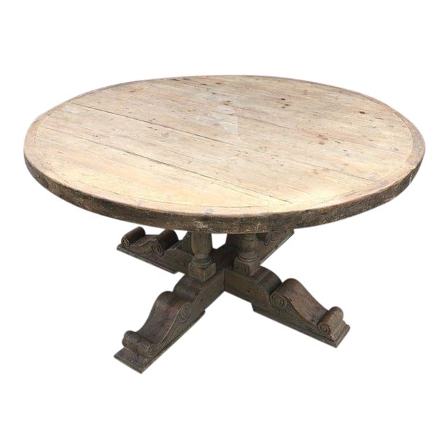 Distressed Pine Round Table Chairish