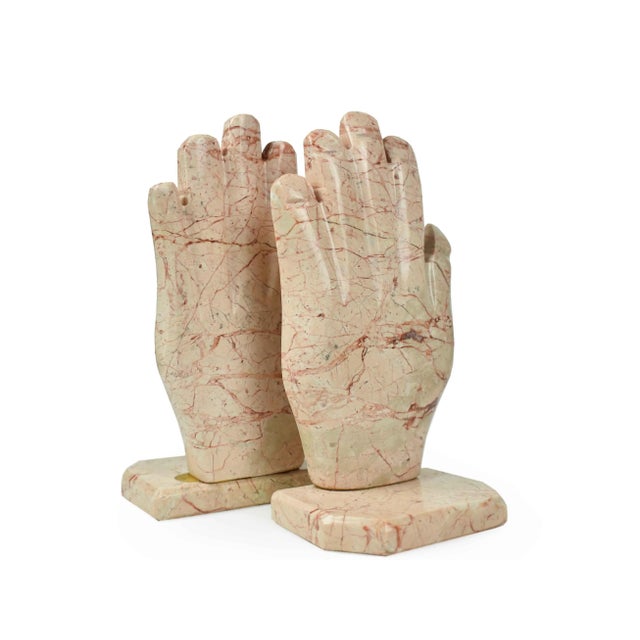Adorn your décor with a decorative display of these beautiful carved marble stone bookends. They will enhance your...