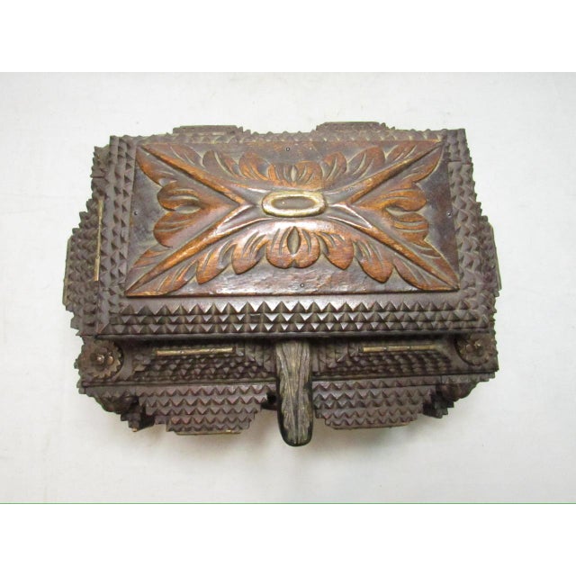Antique Tramp Art Box For Sale - Image 13 of 18
