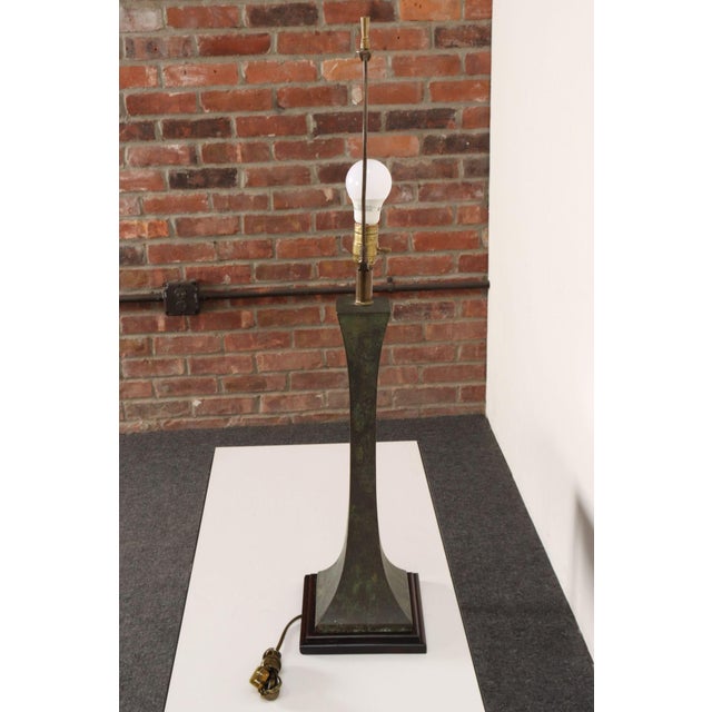 Verdigris Vintage Verdigris Bronze Columnar Table Lamp by Stewart Ross James for Hansen For Sale - Image 8 of 18