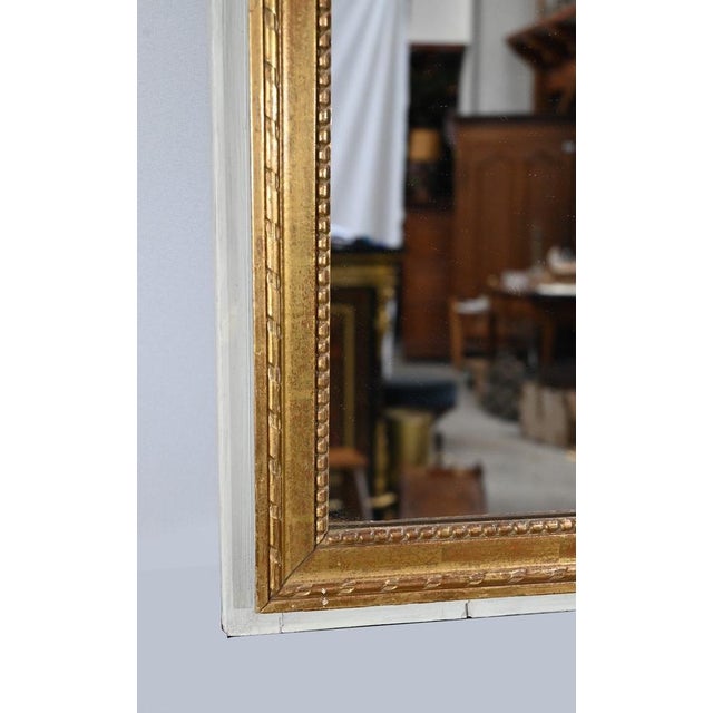 Louis XVI Style Trumeau Mirror in Gilded Wood, Late 19th Century For Sale - Image 17 of 18