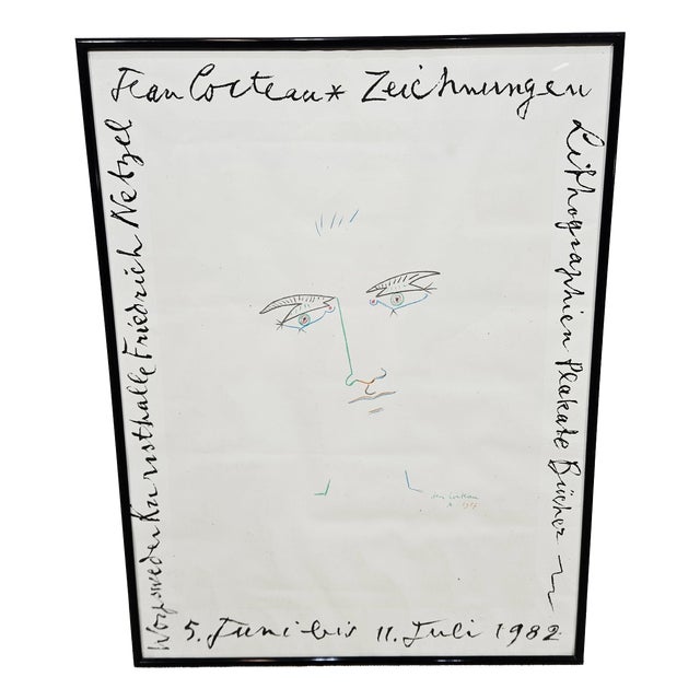 Original Exhibition Poster by Jean Cocteau, 1982 For Sale