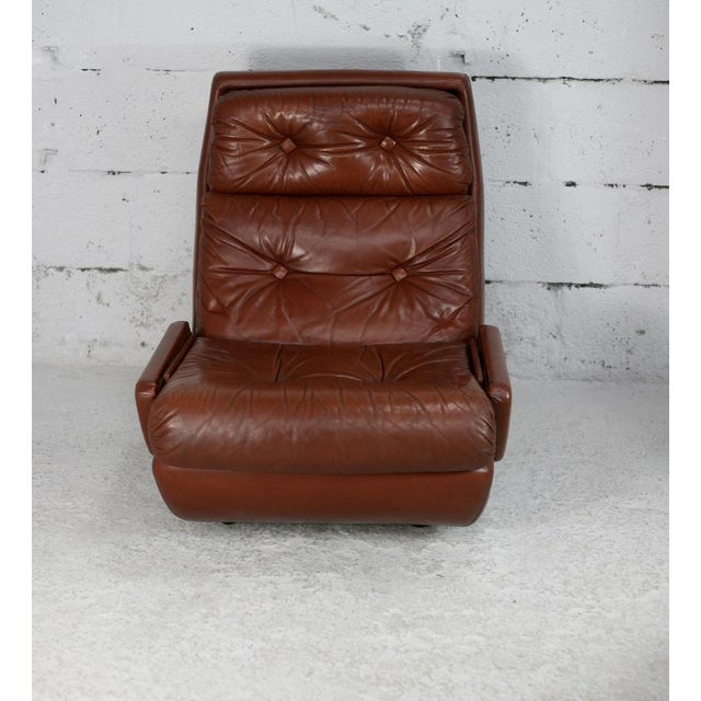 French Space Age Armchair in Leather by Jean Prévost, 1970 For Sale - Image 13 of 18