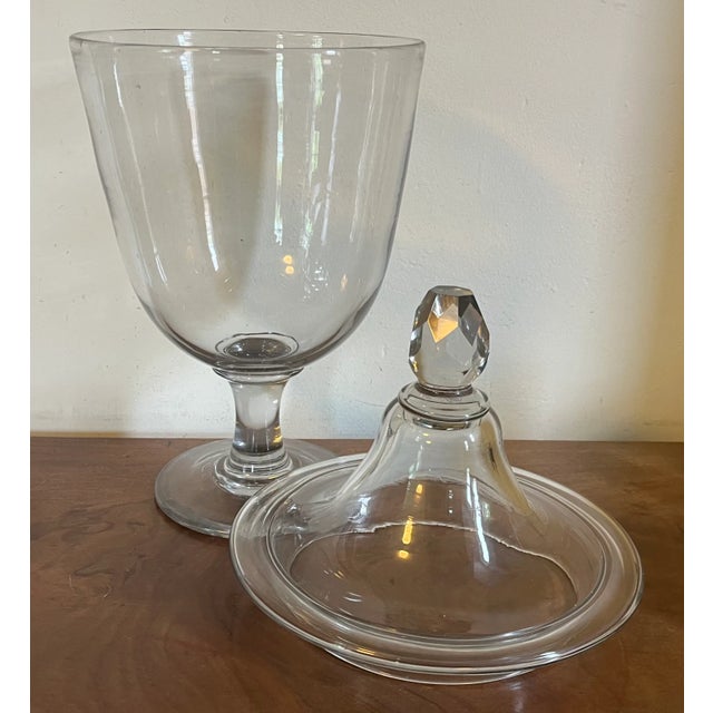 Transparent Large Antique Early 19th Century George III Anglo Irish Crystal Glass Urn With Facet Cut Finial For Sale - Image 8 of 12