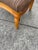 Oversized French Louis XVI Style chair in a Neutral Striped Color with a Light Colored Solid Wood Frame with Accents .