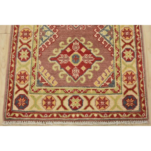 Kazak Runner 2′ X 6’5” Brown Wool Tribal Hand-Knotted Oriental Rug For Sale - Image 9 of 12