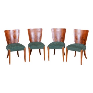 Czech Art Deco Chairs in Chrome attributed to Jindrich Halabala for Up Závody, 1940s, Set of 4 For Sale