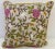 Square Pillow With Purple and White Embroidered Floral Pattern, Made in U K For Sale - Image 10 of 10