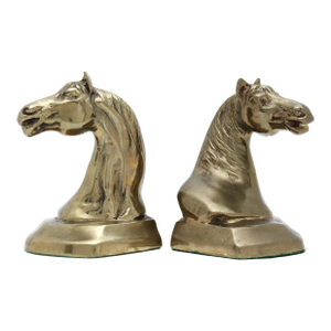 Vintage Brass Horse Bookends, a Pair