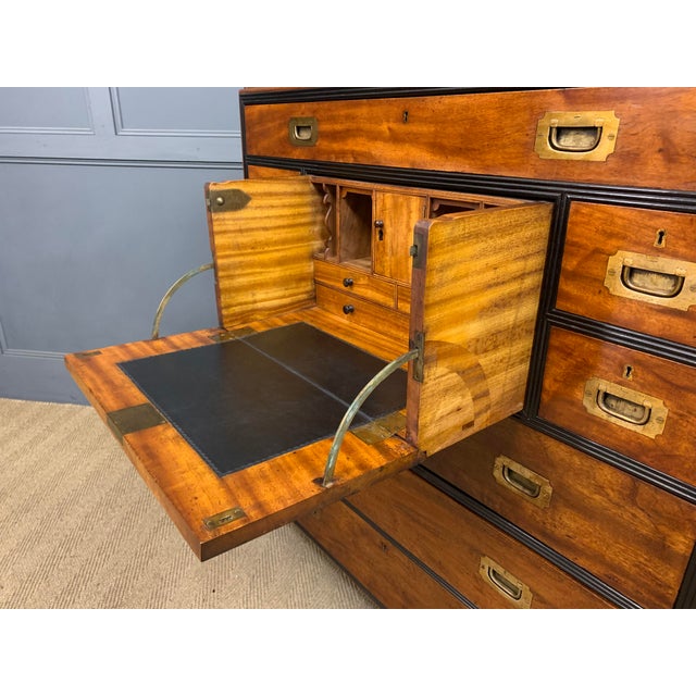 Yellow Camphor Wood Secretaire Military Chest, 1835 For Sale - Image 8 of 18