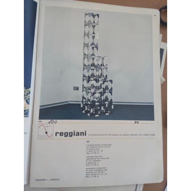 Modular Floor Lamp in Brushed and Polished Stainless Steel from Reggiani, Italy, 1970s For Sale - Image 14 of 17