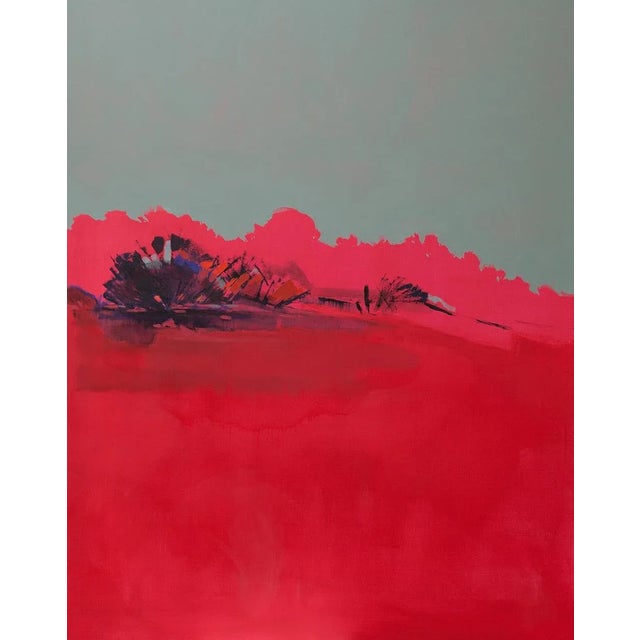 Contemplo II, Colorful Red & Large Abstract Painting, Oil on Canvas 2013-15 For Sale - Image 4 of 4