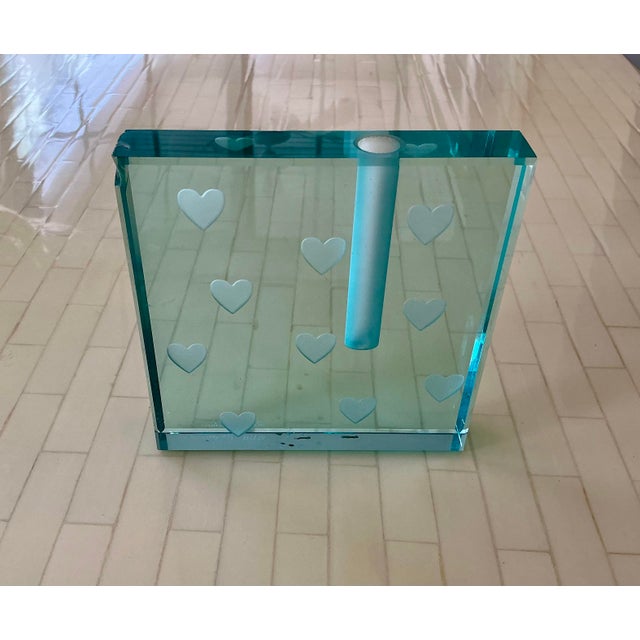 1990s Schlanser Crystal Heart Bud Vase For Sale - Image 4 of 5
