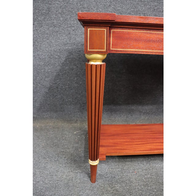 Late 20th Century McLain Wiesand Mahogany Console Table With Inlay & Lower Shelf For Sale - Image 5 of 8