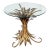 Italian Wheat Sheaf Low Table of Gilt Metal With Round Top of Glass For Sale