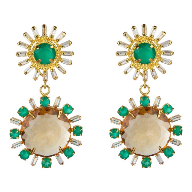 Margarita Earrings in Yellow, a pair For Sale