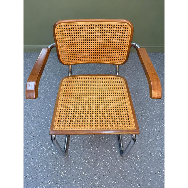 1980's Italian Cesca-Style Cane and Chrome B64 Armchair After Marcel Breuer For Sale In Baton Rouge - Image 6 of 9