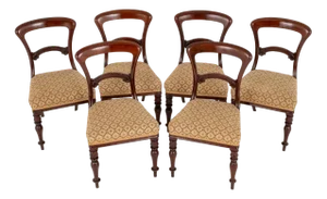 Victorian Balloon Dining Chairs in Back Mahogany, Set of 6