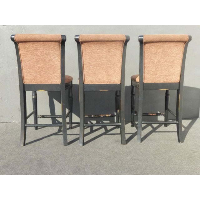 Black & Beige Distressed Bar Stools Set of 3 Chairish