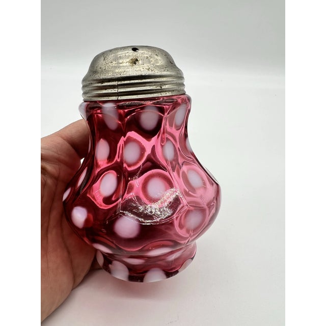 Metal Red Coin Spot Sugar Shaker by Northwood, Circa 1890-1910's For Sale - Image 7 of 9