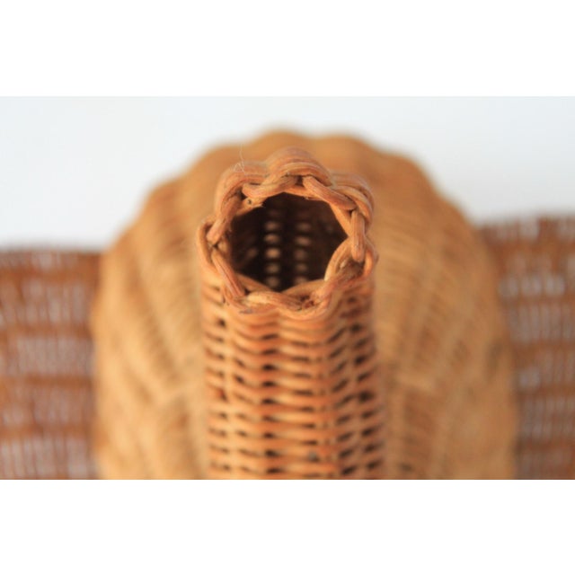 Brown Vintage Wicker Elephant Head Towel or Scarf Holder For Sale - Image 8 of 10