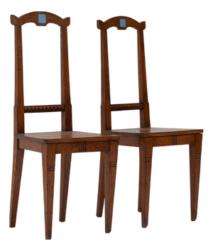 Antique English Arts and Crafts Chairs in Wood, 1890, Set of 2