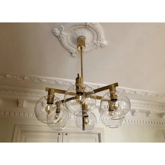 6-Round Light Globes Chandelier by Hans-Agne Jakobsson, 1960s For Sale - Image 12 of 14