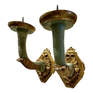 19th Century Carved and Parcel Gilt Italian Wall Sconces
