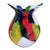 Murano‑Style Multicolored Hand‑Blown Art Glass Vase, 13" For Sale