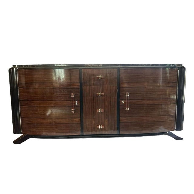 Maroon Art Deco Sideboard in Makassar Ebony, France, 1930s For Sale - Image 8 of 8