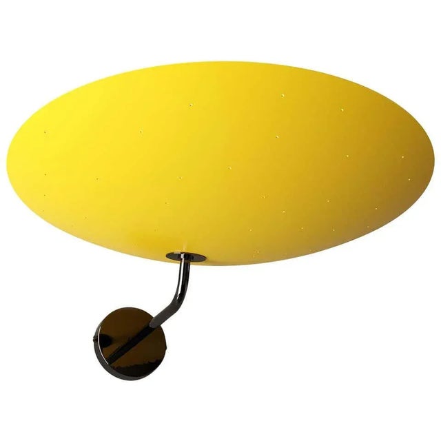Not Yet Made - Made To Order Pierre Disderot Model #2059 Large Perforated Wall Lamp in Yellow and Dark Chrome For Sale - Image 5 of 5