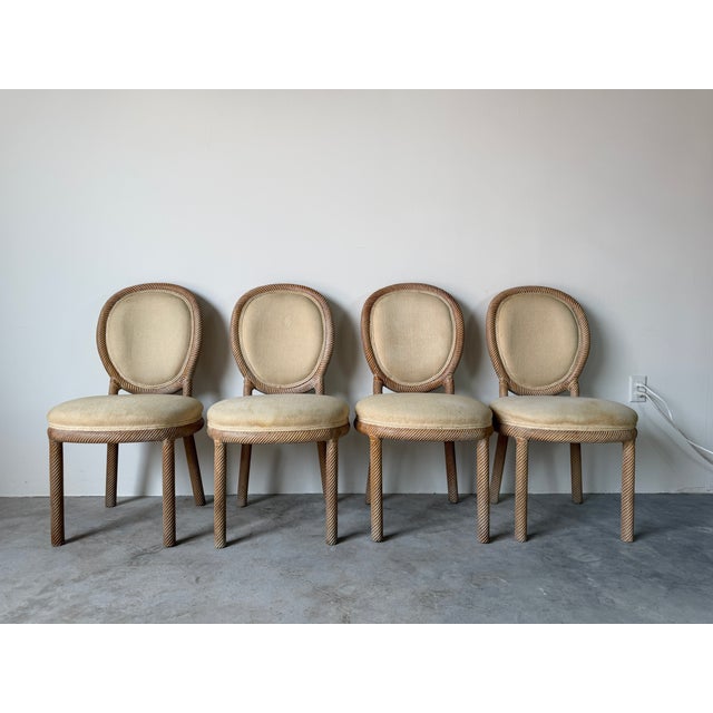 1970s Italian F.lli Boffi Hollywood Regency Style Faux Rope Twist Dining Chairs – Set of 6 For Sale - Image 5 of 18