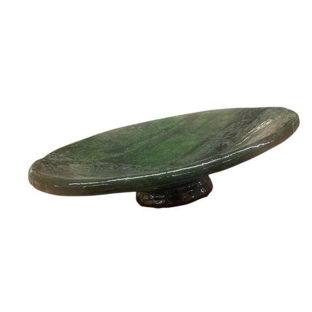 Vintage Moroccan Hand-Glazed Emerald Tamegroute-Style Bowl For Sale In West Palm - Image 6 of 10