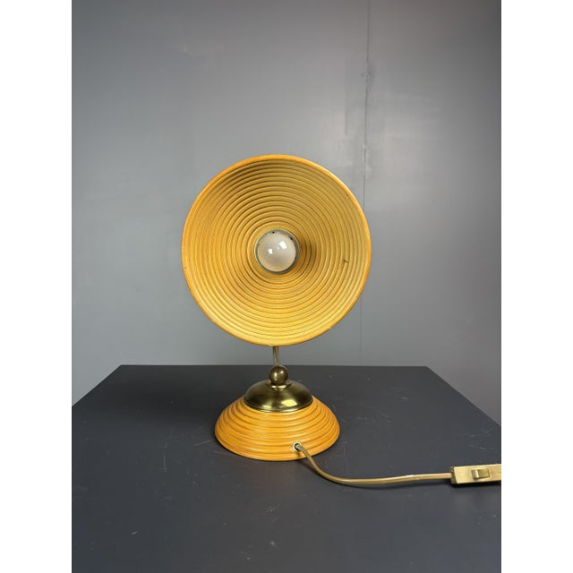 Mid-Century Pencil Reed Rattan Bamboo and Brass Wall Sconce, Italy, 1970s For Sale - Image 13 of 14