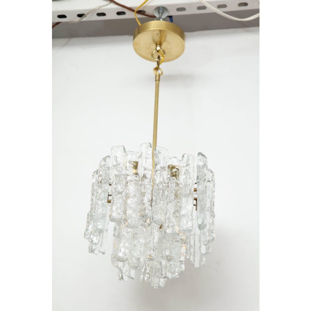 Mid-Century Modern 1960s Kalmar Ice Glass Chandelier For Sale - Image 3 of 10