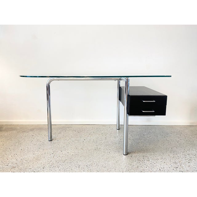 Postmodern Glass and Chrome Desk by Mirto Zocca for Halifax, 1980s For Sale - Image 4 of 16