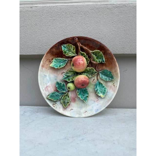 19th Century French Majolica Apples Fives Lille Platter For Sale In Austin - Image 6 of 6