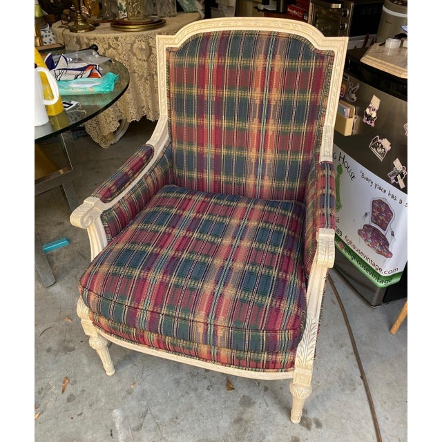 1970s Rustic Style Vintage Highland House Blue and Red Wooden Chair For Sale - Image 5 of 7