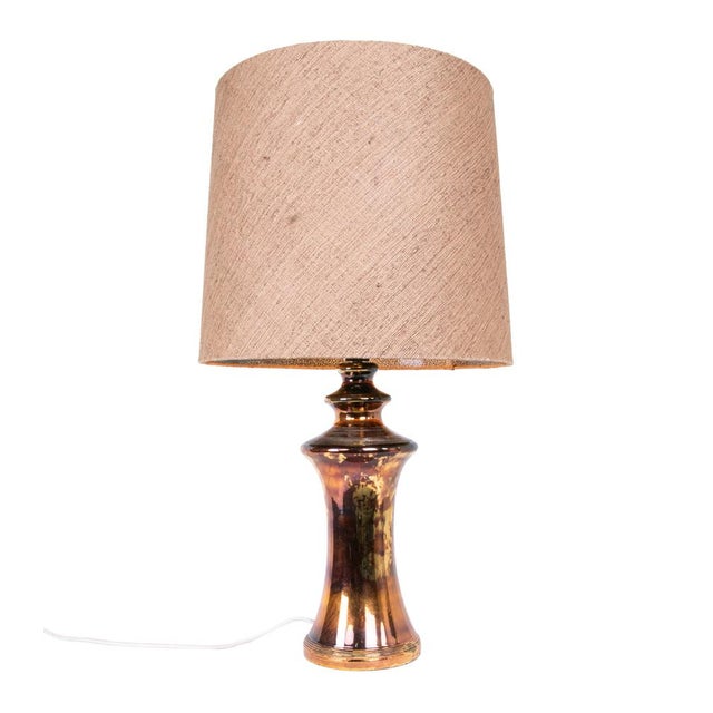 Metal Vintage Table Lamp in Metallic Bronze and Gold Ceramic by Bitossi for Bergboms, 1960s For Sale - Image 7 of 12