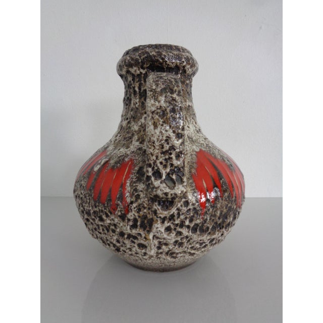 Glazed Lava Ceramic Handled Vase from Scheurich, Germany, 1970s For Sale - Image 4 of 16