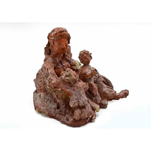 1960s Sirio Pellegrini, Modern Family Terracotta Sculpture, 1960s, Terracotta For Sale - Image 5 of 5